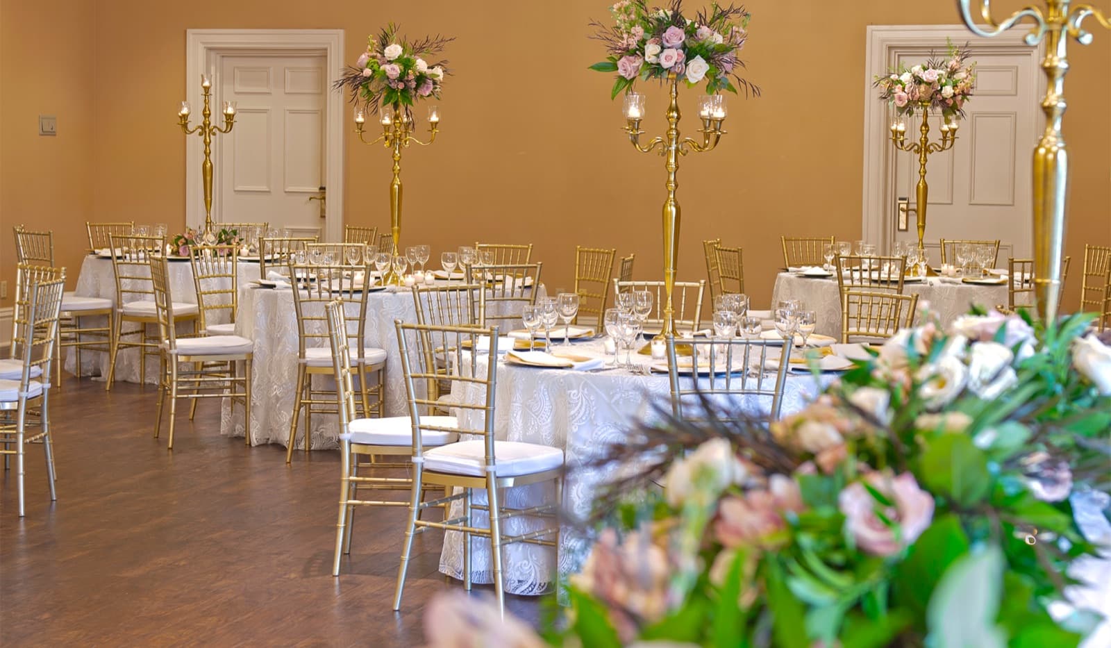 The Imperial Ballroom at Queen's Landing dressed for dinner